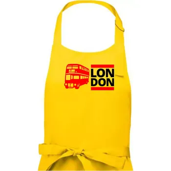 Kuchyňská zástěra LON DON BUS - Pánská zástěra na vaření - Univerzální velikost ( Žlutá )