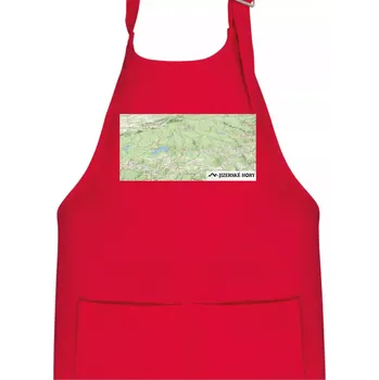 Kuchyňská zástěra Jizerské hory mapa - Dětská zástěra na vaření - Univerzální velikost ( Červená )