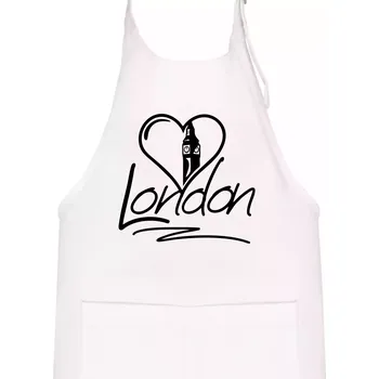 Kuchyňská zástěra London Love - Dětská zástěra na vaření - Univerzální velikost ( Bílá )