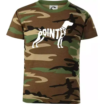 Chlapecké oblečení Pointer nápis v těle - Dětské maskáčové triko - 146 cm/10 let ( Hnědý maskáč )
