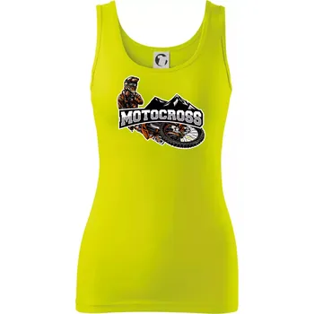 Dámské tričko Motocross pohoří - Dámské tílko - L ( Limetková )