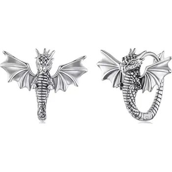 Náušnice For Silver Kruhové náušnice ve tvaru Draka s roztaženými křídly - Stříbro 925