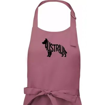 Kuchyňská zástěra Australský Ovčák - nápis v těle - Pánská zástěra na vaření - Univerzální velikost ( Starorůžová )