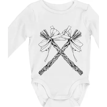 Pomlázky zkřížené - Body kojenecké s dlouhým rukávem - Dlouhý r. do 3 měs ( Bílá )