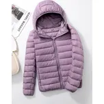 prošívaná péřová bunda s kapucí plus size Barva: Fialová, Velikost: M
