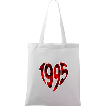 Nákupní taška 1995 v srdci - Taška bavlněná - 42 x 38 cm ( Bílá )