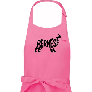 Kuchyňská zástěra Bernese Mountain Dog nápis v těle - Dámská zástěra na vaření - Univerzální velikost ( Růžová )
