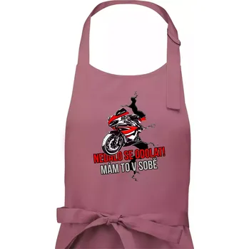 Kuchyňská zástěra Nedalo se odolat, mám to v sobě silniční motorka - Pánská zástěra na vaření - Univerzální velikost ( Starorůžová )