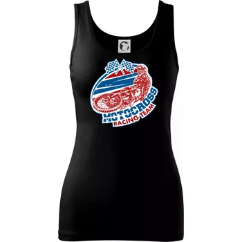 Dámské tričko Motocross racing team - Dámské tílko - 2XL ( Černá )