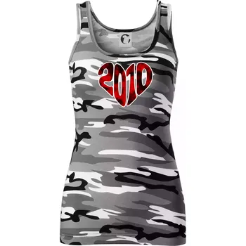 Dámské tričko 2010 v srdci - Dámské Maskáčové tílko - S ( Šedý maskáč )