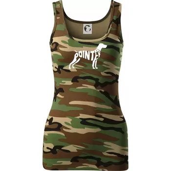 Pointer nápis v těle - Dámské Maskáčové tílko - M ( Hnědý maskáč )