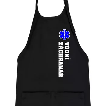 Kuchyňská zástěra Rescue - Vodní záchranář - Dětská zástěra na vaření - Univerzální velikost ( Černá )