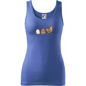Dámské tričko Evoluce vajíčka - velikonoce - slepice - Dámské tílko - XS ( Azurově modrá )