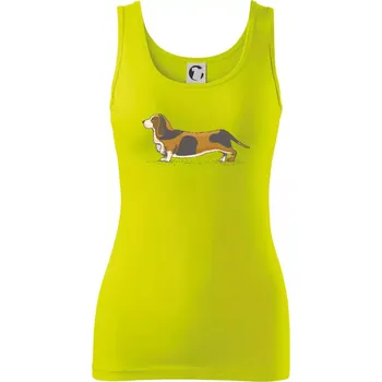 Dámské tričko Vintage basset - Dámské tílko - S ( Limetková )