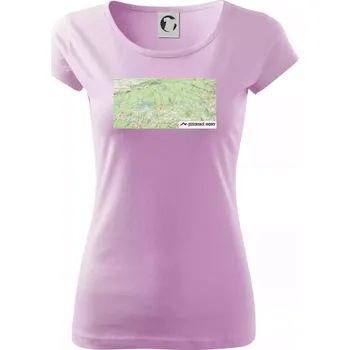 Dámské tričko Jizerské hory mapa - Dámské triko Pure - M ( Orchid )