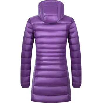 unisex zimní péřová bunda s kapucí a výplní plus size Barva: Fialová, Velikost: 5XL