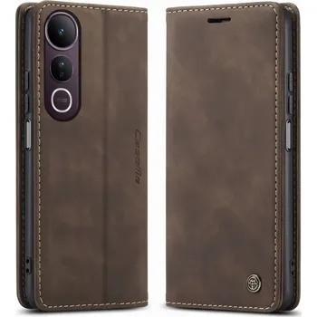 Pouzdro na mobilní telefon Flipové pouzdro Caseme pro Vivo V50 Lite, hnědé
