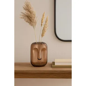Váza Bloomingville Skleněná váza Amida hnědá 25 cm