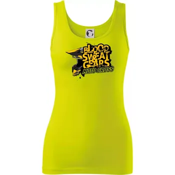 Dámské tričko Motocross blood sweat gears - Dámské tílko - 2XL ( Limetková )
