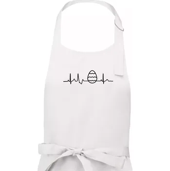 Kuchyňská zástěra EKG Velikonoční vajíčko - Pánská zástěra na vaření - Univerzální velikost ( Bílá )
