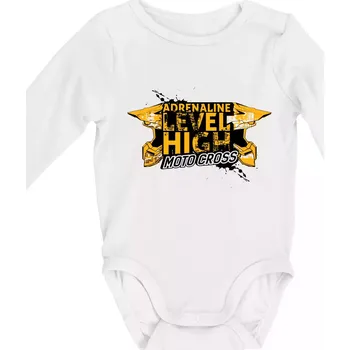 Kojenecký body Motocross adrenaline level high - Body kojenecké s dlouhým rukávem - Dlouhý r. do 3 měs ( Bílá )