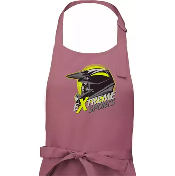 Kuchyňská zástěra Motocross extreme sports helma - Dámská zástěra na vaření - Univerzální velikost ( Starorůžová )