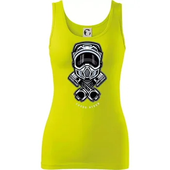 Cross rider písty helma - Dámské tílko - M ( Limetková )