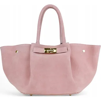 Kabelka MORANTI kabelka z pravé semišové kůže růžová