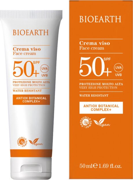 BIOEARTH Voděodolný opalovací krém na obličej SPF 50+ 50ml