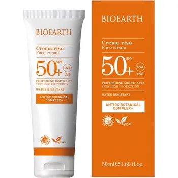 Přípravek na opalování BIOEARTH Voděodolný opalovací krém na obličej SPF 50+ 50ml