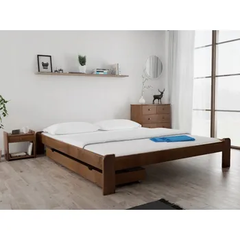 Postel Dřevěná manželská postel TEXTILOMANIE 180x200 dub