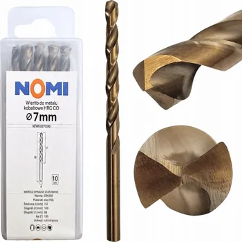 Vrták Vrták do kovu kobaltový 7mm HRC CO NOMI pro ocel, plasty a hliník