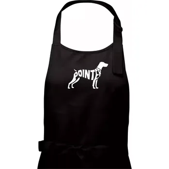 Kuchyňská zástěra Pointer nápis v těle - Dámská zástěra na vaření - Univerzální velikost ( Černá )