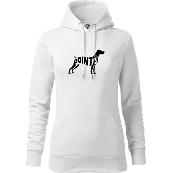 Dámská mikina Pointer nápis v těle - Mikina dámská Cape s kapucí - XS ( Bílá )
