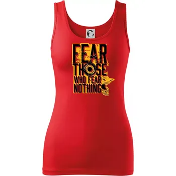 Dámské tričko Motocross fear those who fear nothing - Dámské tílko - XL ( Červená )