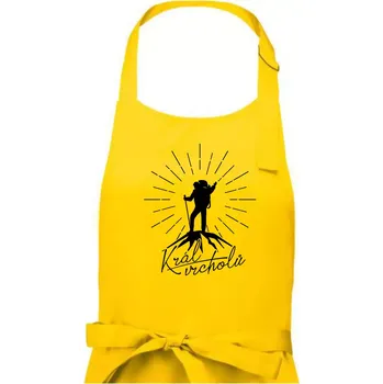 Kuchyňská zástěra Král vrcholů - Pánská zástěra na vaření - Univerzální velikost ( Žlutá )