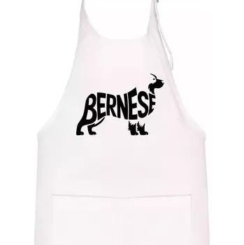 Kuchyňská zástěra Bernese Mountain Dog nápis v těle - Dětská zástěra na vaření - Univerzální velikost ( Bílá )