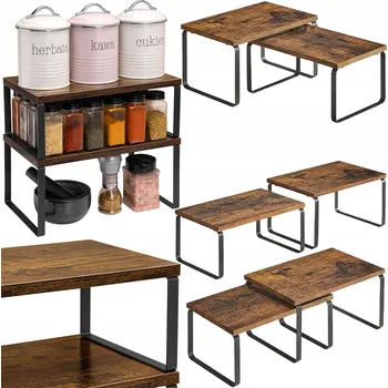 police Kuchyňská police na koření, organizér do kuchyně, 2 ks police na pracovní desku, regál