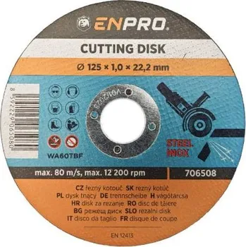 Řezný kotouč Kotouč na kov řezný Ø 125 x 1,0 x 22,2 mm, ENPRO