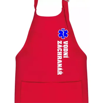 Kuchyňská zástěra Rescue - Vodní záchranář - Dětská zástěra na vaření - Univerzální velikost ( Červená )