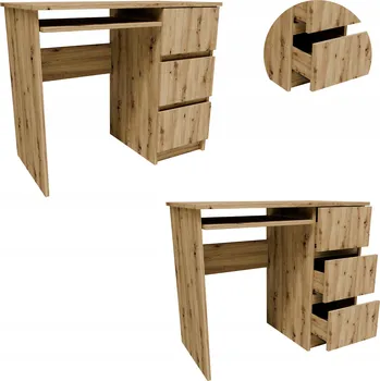 Obdélníkový psací stůl Matkam 90 x 50 x 77 cm dub artisan