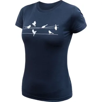 Dámské oblečení SENSOR MERINO ACTIVE SONGBIRDS dámské triko kr.rukáv deep blue M