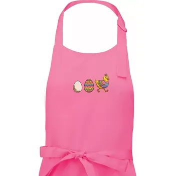 Kuchyňská zástěra Evoluce vajíčka - velikonoce - slepice - Dámská zástěra na vaření - Univerzální velikost ( Růžová )