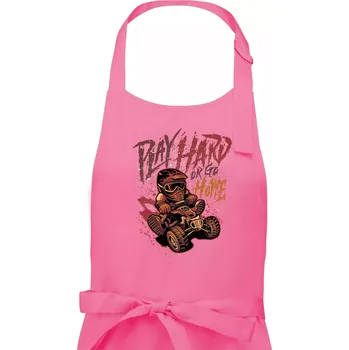 Kuchyňská zástěra Play Hard or Go Home - Pánská zástěra na vaření - Univerzální velikost ( Růžová )