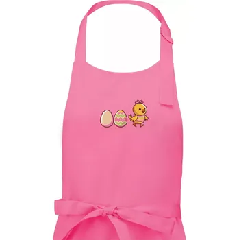 Kuchyňská zástěra Evoluce vajíčka - velikonoce - kuře - Dámská zástěra na vaření - Univerzální velikost ( Růžová )
