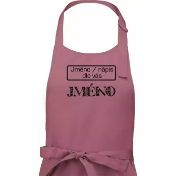 Kuchyňská zástěra Folklor - jméno - nápis - Pánská zástěra na vaření - Univerzální velikost ( Starorůžová )