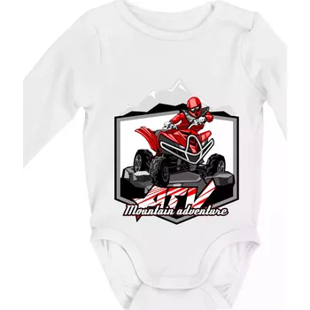 ATV čtyřkolka Mountain - Body kojenecké s dlouhým rukávem - Dlouhý r. 3-6 měs ( Bílá )