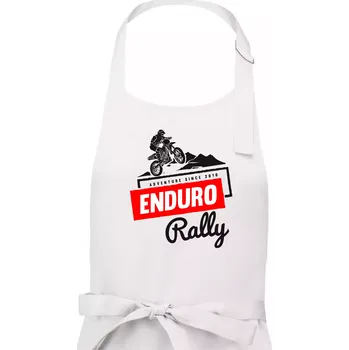 Kuchyňská zástěra Enduro rally - Dámská zástěra na vaření - Univerzální velikost ( Bílá )