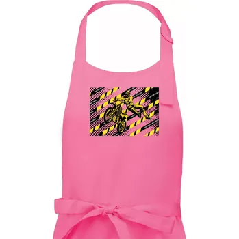 Kuchyňská zástěra Caution do not cross - Pánská zástěra na vaření - Univerzální velikost ( Růžová )