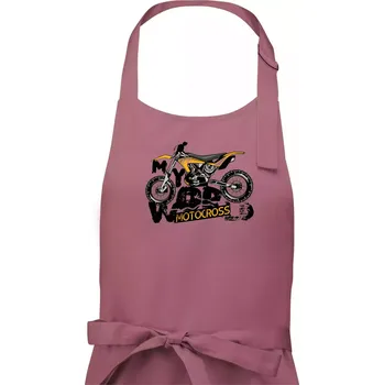 Kuchyňská zástěra Motocross my world - Dámská zástěra na vaření - Univerzální velikost ( Starorůžová )